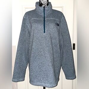 The North Face Heathered BlueGray-Accent Quarter-Zip Pullover Mens XXL